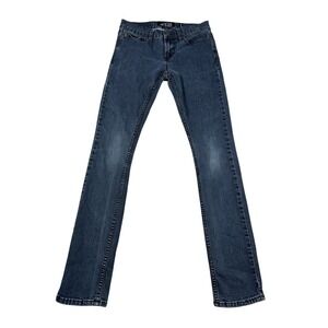 Rude Mens Super Skinny Jeans Dark Wash Blue Denim Grunge Slim Fit 28 X 32